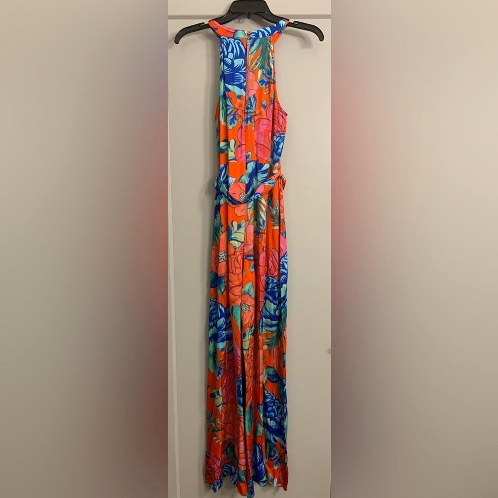 Farm Rio x Anthropologie Floral Print Halter Wide Leg Jumpsuit Resortwear - XS - Picture 6 of 15